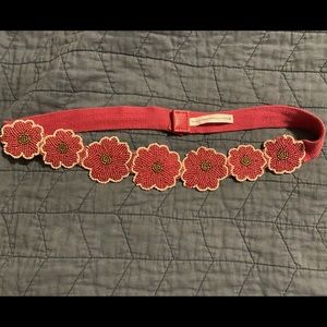 Anthropologie beaded floral belt. Sz M, but will fit L and XL